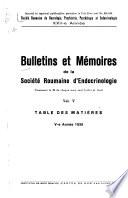 Bulletins et mémoires de la Société roumaine d'endocrinologie
