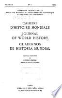 Cahiers D'histoire Mondiale
