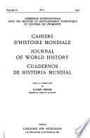 Cahiers D'histoire Mondiale