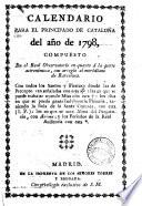 Calendario para el principado de Cataluña del año de 1798