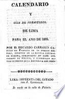Calendario y guía de forasteros de Lima para el año de ...