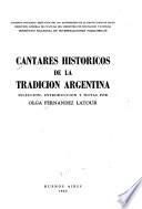 Cantares históricos de la tradición argentina