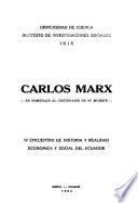 Carlos Marx, en homenaje al centenario de su muerte