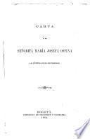 Carta a la señorita María Josefa Ospina la víspera de su matrimonio