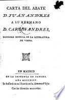 Carta a su hermano Carlos Andres, dandole noticia de la literatura de Viena