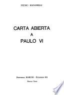 Carta abierta a Paulo VI.