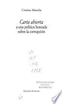 Carta abierta a una política honrada sobre la corrupción