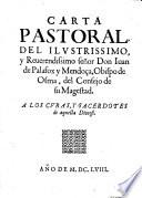 Carta Pastoral de--- Obispo de Osma