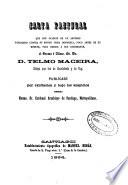 Carta pastoral que con ocasión de un anónimo publicado contra su honor tenía dispuesta, poco antes de su muerte, para dirigir a sus diocesanos