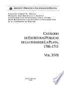 Catálogo de escrituras públicas de la ciudad de La Plata: 1706-1711