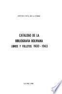 Catálogo de la bibliografía boliviana