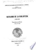 Catálogo de la biblioteca (1930-1939)