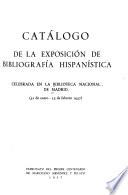 Catálogo de la Exposición de Bibliografía Hispanística