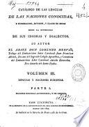 Catálogo de las lenguas de las naciones conocidas, y numeracion, division, y clases de estas segun la diversidad de sus idiomas y dialectos: Lenguas y naciones europeas : Parte I, Naciones europeas advenedizas, y sus lenguas (359 p.)