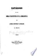 Catalogo de las obras existentes en la Biblioteca del Ateneo Científico y Literario de Madrid