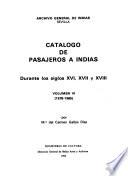Catálogo de pasajeros a Indias durante los siglos XVI, XVII y XVIII