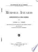 Catálogo general de la Universidad de La Habana y Memoria