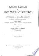 Catálogo razonado de obras anónimas y seudónimas de autores de la Compañía de Jesús