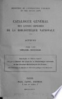 Catalogue général des livres imprimés de la Bibliothèque nationale