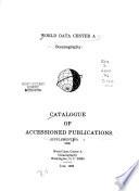 Catalogue of Accessioned Publications