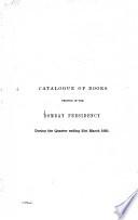 Catalogue of Books Printed in the Bombay Presidency