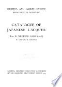 Catalogue of Japanese Lacquer ...
