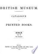 Catalogue of Printed Books