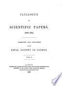 Catalogue of Scientific Papers, 1800-1900