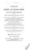 Catalogue of the ... Library of ... Lord Rutherfurd. L.P.