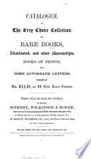 Catalogue of the Very Choice Collection of Rare Books