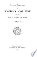 Catalogus senatus academici, et eorum qui munera et officia gesserunt, quique alicujus gradus laurea donati sunt, in collegio Bowdoinensi, Brunsvici, in republica Massachusettensi