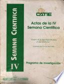 CATIE Actas de la IV Semana Cientifica