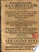 Católicos elogios a la institución del Sup. Sacramento oídos en la Villa de la Fresneda