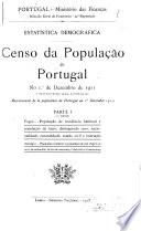 Censo da população de Portugal: Fogos. Populac̦āo de residencia habitual a populac̦āo de facto, distinguindo sexo, nacionalidade, naturalidade, estado civil e instruc̦āo
