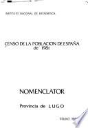 Censo de la población de España de 1981: Provincia de Lugo