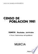 Censo de población de 1981: Resultados provinciales. 1a parte: Caracteristicas de la población. 52 v