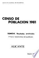 Censo de poblacion de 1981: Resultados provinciales. 1a pt. Características de la población. 52 v