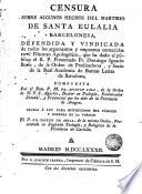Censura sobre algunos hechos del martirio de Santa Eulalia Barcelonesa