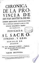 Chronica de la Provincia de San Juan Baustista de religiosos menores descalzos
