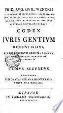 CODEX IURIS GENTIUM RECENTISSIMI