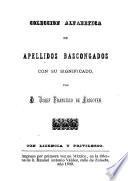 Coleccion alfabética de apellidos bascongados con su significado
