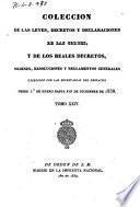 Colección de las Leyes, Decretos y Declaraciones de las Cortes y de los Reales Decretos