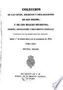 Colección de las leyes, decretos y declaraciones de las Cortes, y de los reales decretos