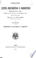Colección de leyes, decretos y ordenes publicadas en el Perú desde el año de 1821 hasta 31 de diciembre de 1859