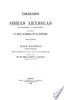 Colección de obras arábigas de historia y geografía