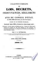 Collection complète des lois, decrets, ordonnances, réglemens, et avis du Conseil-d'état, publiée sur les éditions officielles du Louvre