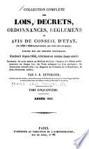 Collection complète des lois, décrets, ordonnances, règlements, avis du Conseil-d'État