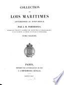 Collection de lois maritimes antérieures au XVIIIe siècle