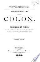 Colón; monólogo en verso