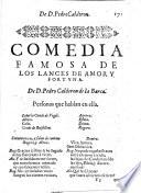 Comedia famosa de los Lances de Amor y Fortuna